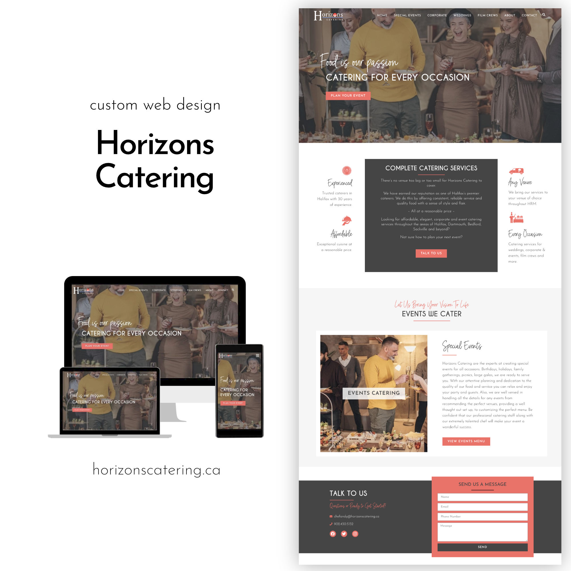 Horizons Catering Website